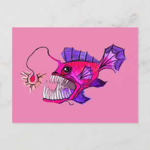 Pink Anglerfish Postcard