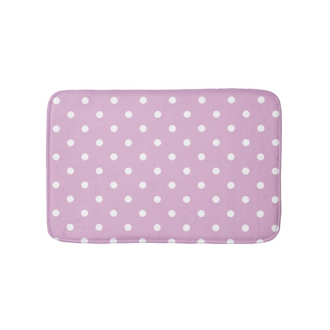 Pink Angora Polka Dots Bath Mat (Front)