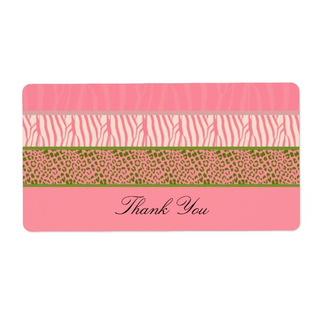 Pink Animal Fur Print Label (Front)