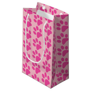 Pink Animal Paw Print Small Gift Bag