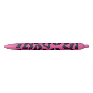 Pink Animal Print  Black Ink Pen