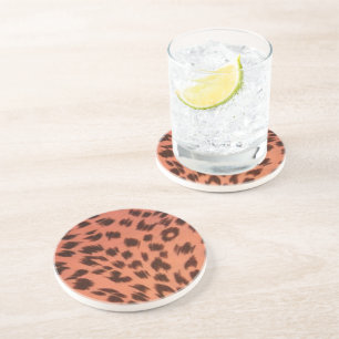 PINK ANIMAL PRINT COASTER