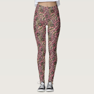 Pink Animal Print Fusion - Seamless Pattern Leggings