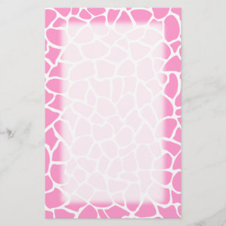 Pink Animal Print Giraffe Pattern Stationery