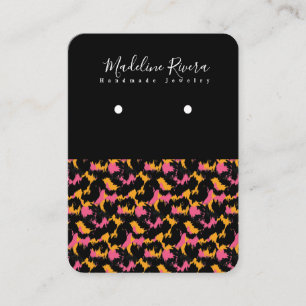 Pink Animal Print Handmade Earring Display Card