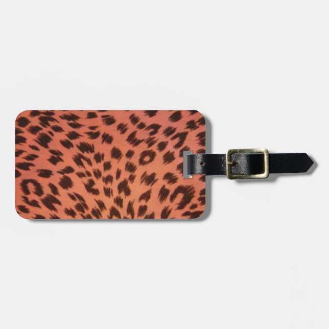 PINK ANIMAL PRINT  LUGGAGE TAG (Front Horizontal)