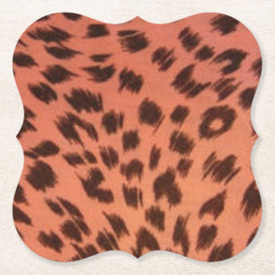 PINK ANIMAL PRINT PAPER COASTER