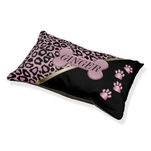 Pink Animal Print - Personalized Pet Bed