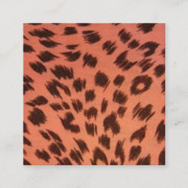 PINK ANIMAL PRINT  SQUARE BUSINESS CARD (Front)