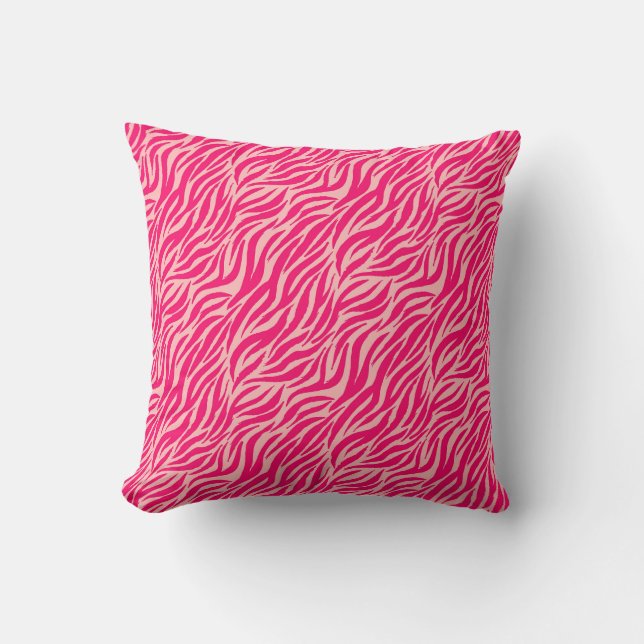 Pink Animal Print Tiger Cushion (Front)