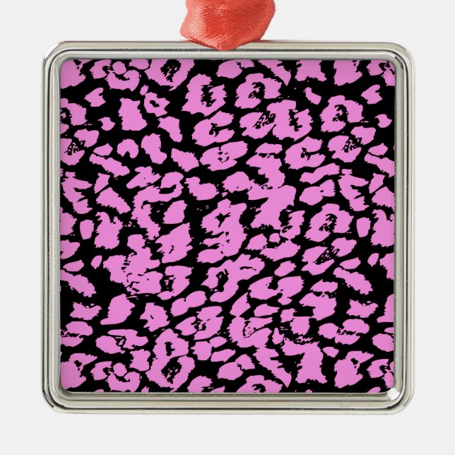 Pink Animal Spots Metal Tree Decoration (Front)