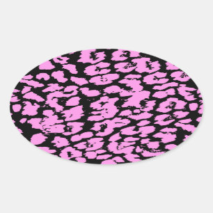 Pink Animal Spots Oval Sticker