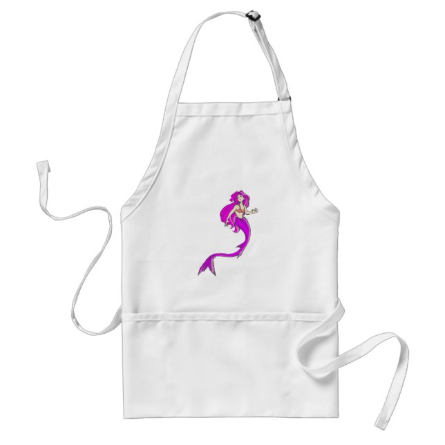 pink anime style mermaid standard apron (Front)