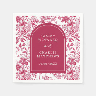 Pink Antique Chinoiserie Wedding Napkin