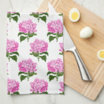 Pink Antique Hydrangea Illustration Pattern Tea Towel<br><div class="desc">A waffle textured kitchen towel with a pattern of antique illustration of pink hydrangea blossoms is a beautiful and functional addition to any kitchen. The waffle texture adds extra absorbency to the towel, making it perfect for cleaning up spills or drying dishes. The pink hydrangea flowers provide a touch of...</div>