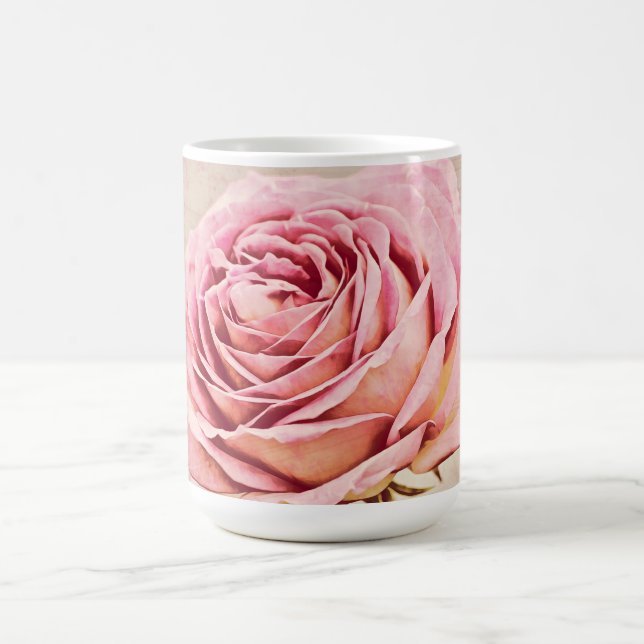 Pink Antique Style Rose Art Cup Mug (Center)