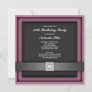 Pink Any Number Birthday Party Invitation Template