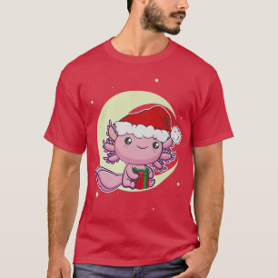 Pink Aolotl Kawaii White Christmas Eve Meican Sala T-Shirt