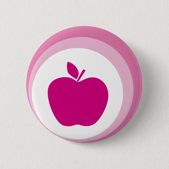 pink apple 6 cm round badge (Front)