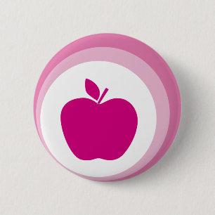 pink apple 6 cm round badge