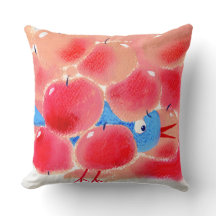 PINK APPLE BIRD PILLOW