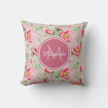 Pink Apple Blossom Monogram