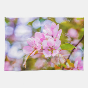 Pink Apple Blossom Tea Towel