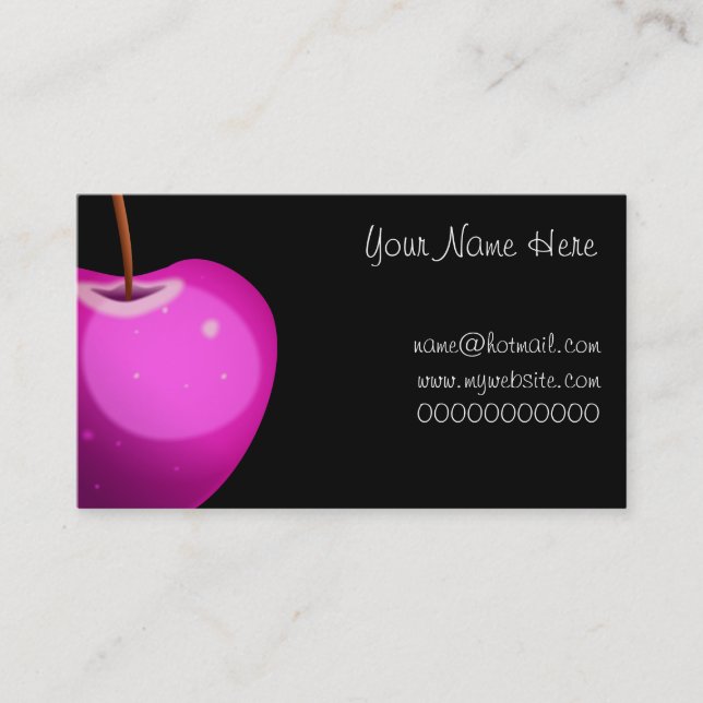 Pink Apple, Your Name Here, name@hotmail.comwww... Business Card (Front)
