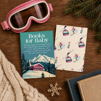 Pink Après Bébé Ski Books for Baby Insert Card