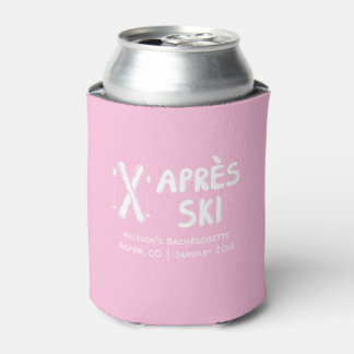 Pink Apres Ski Bachelorette Party Can Cooler