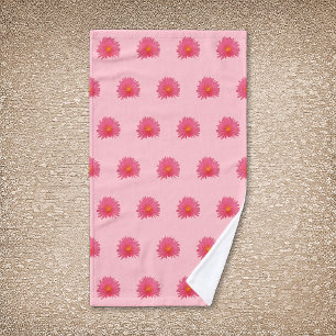 Pink Aptenia Flower Seamless Pattern on Hand Towel