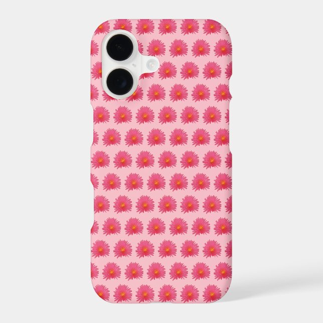 Pink Aptenia Flower Seamless Pattern on Phone Case (Back)