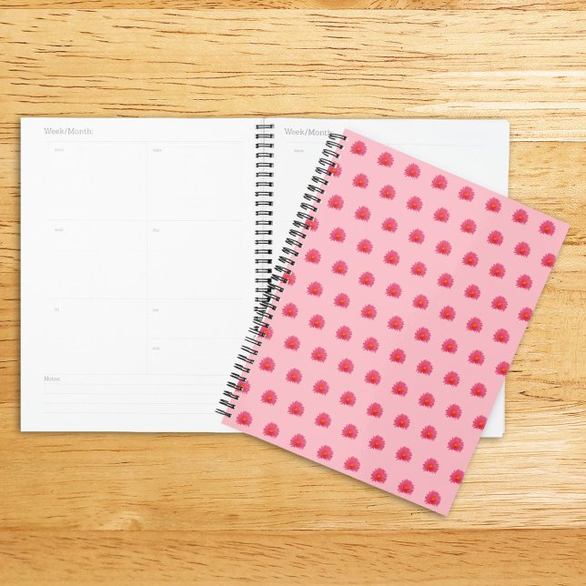 Pink Aptenia Flower Seamless Pattern on Planner (Pink Aptenia flower seamless pattern on planner)