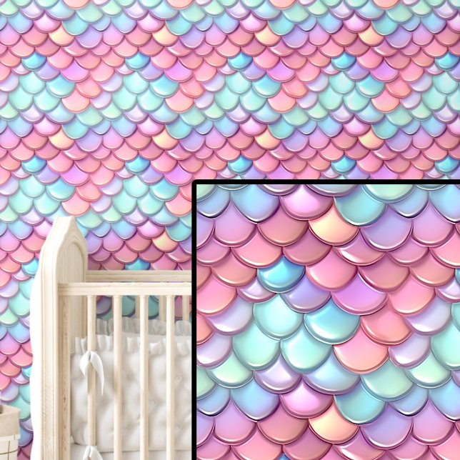 Pink Aqua Blue Mermaid Tail Scales  Wallpaper (Creator Uploaded)