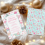 Pink & Aqua Flamingo Beach Christmas Party Invitation<br><div class="desc">PreppyPrint.com - Celebrate Christmas in style! Add your personalised touch to these Christmas cards. Transfer this design onto the products of your choice too! Please visit my designer store,  PreppyPrint.com,  for coordinating items.</div>