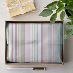 Pink, Aqua, mint, spring rain and mauve stripes Tissue Paper