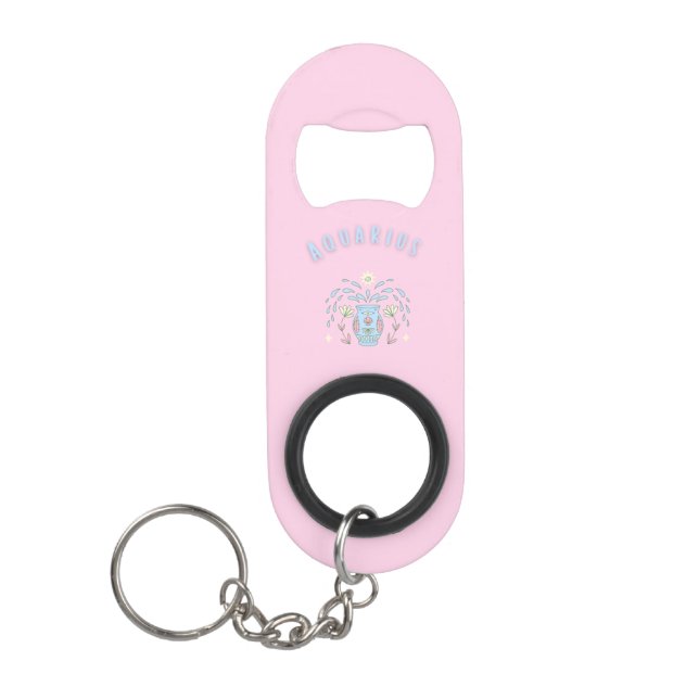 Pink Aquarius, zodiac, star sign print  (Front)