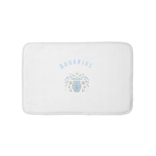Pink Aquarius, zodiac, star sign print Bath Mat