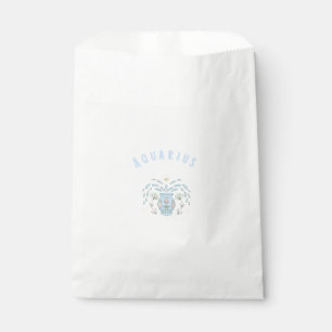 Pink Aquarius, zodiac, star sign print Favour Bags