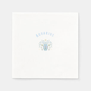 Pink Aquarius, zodiac, star sign print Napkin