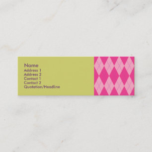 Pink Argyle Mini Business Card