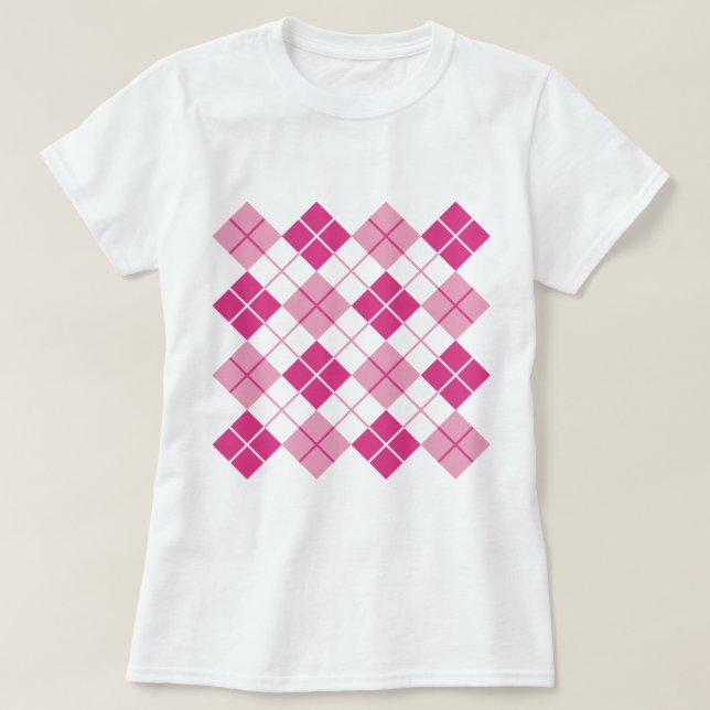 Pink Argyle Pattern T-Shirt (Design Front)