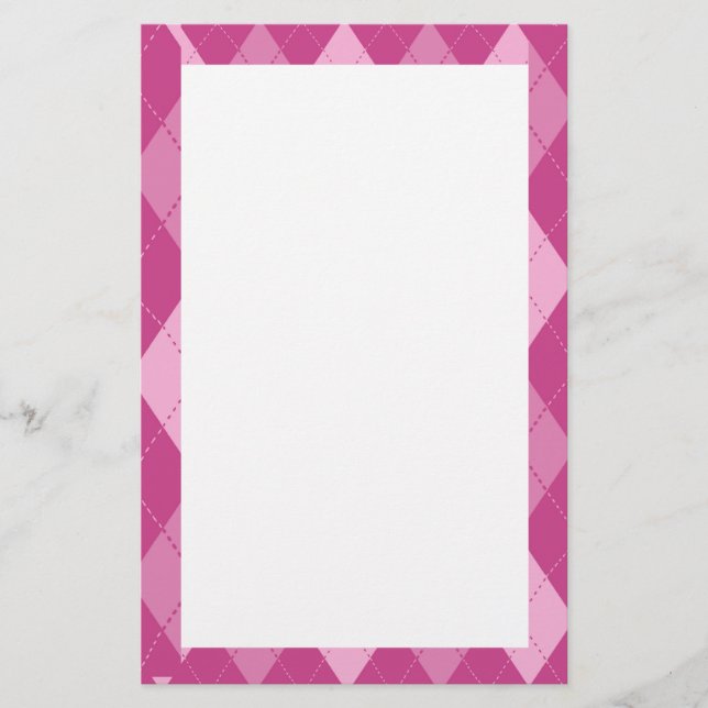 Pink Argyll Stationery (Front)