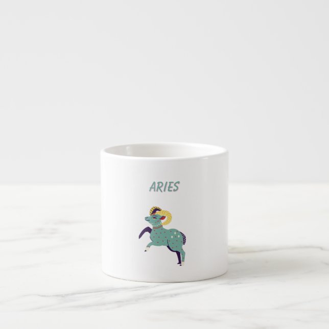 Pink Aries, zodiac, star sign print Espresso Cup (Front)