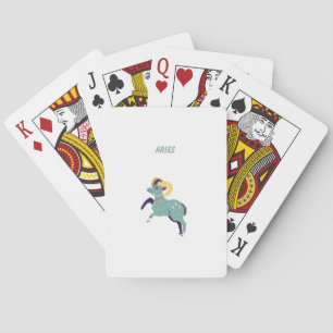 Pink Aries, zodiac, star sign print Playing Cards