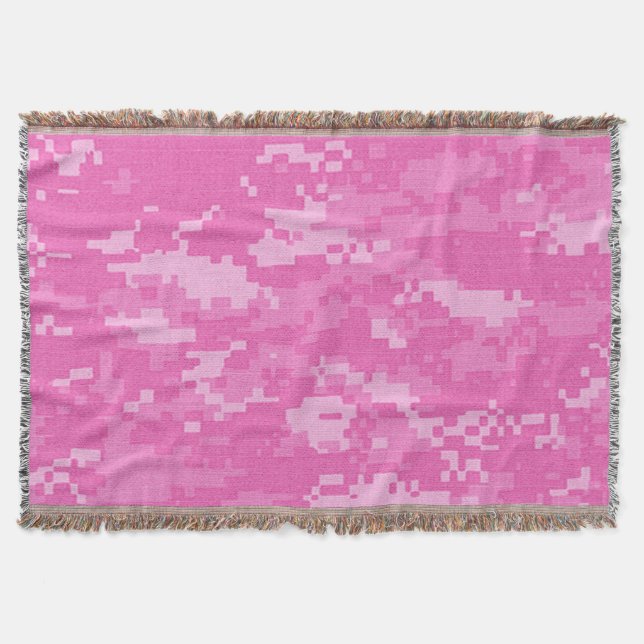 Pink ARMY ACU Camo Camouflage Throw Blanket (Front)