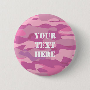Pink army camouflage colour name badge buttons