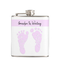 Pink Art Baby Footprints Grandpa To Be Pregnancy
