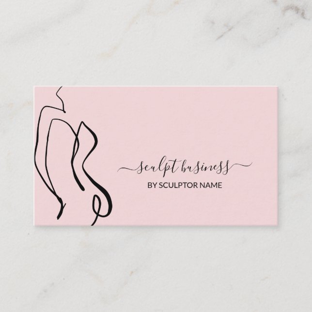 Pink Art Body sculpting contouring aesthetics Business Card (Front)