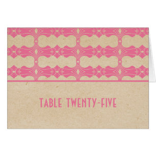Pink Art Deco Border Table Number Card